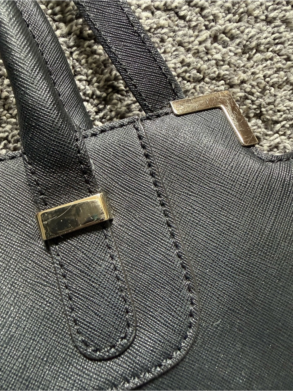 Rebecca Minkoff Amorous Satchel Black Saffiano Leather Gold Crossbody Bag - Picture 5 of 16